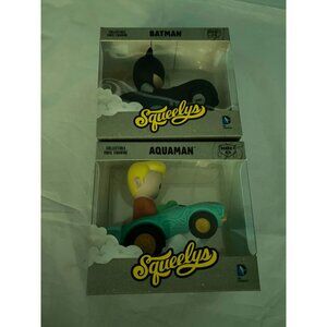 Batman & Aquaman DC Comics Squeelys Series 1 Collectible Rubber Figures In Boxes